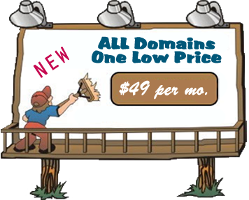 All domain names $49 per month